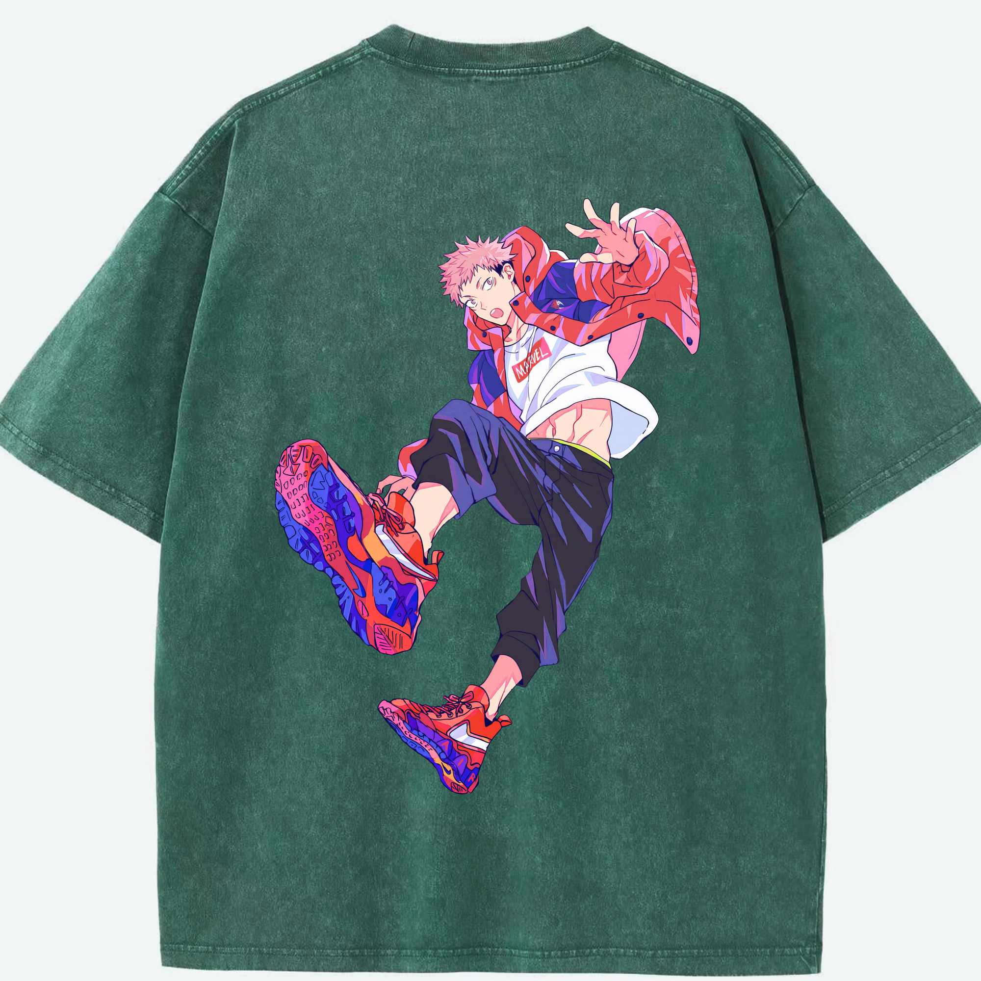 （画像用） 呪術廻戦 Jujutsu Kaisen 綿100% ヴィンテージ風 半袖Tシャツ（背面プリント）